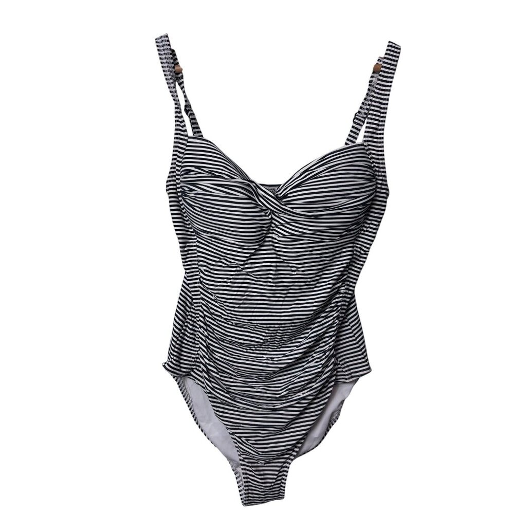 Niptuck Swim Striped One-Piece Swimsuit Multi-Fit Cup Womens Size US 8